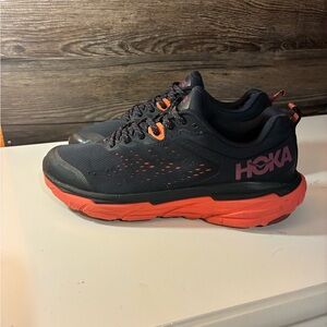 Hoka Black with Coral-Orange Accents Running Shoes